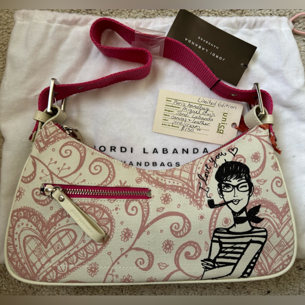 NWT!  Extremely rare canvas Jordi Labanda canvas and leather purse!  So chic!
